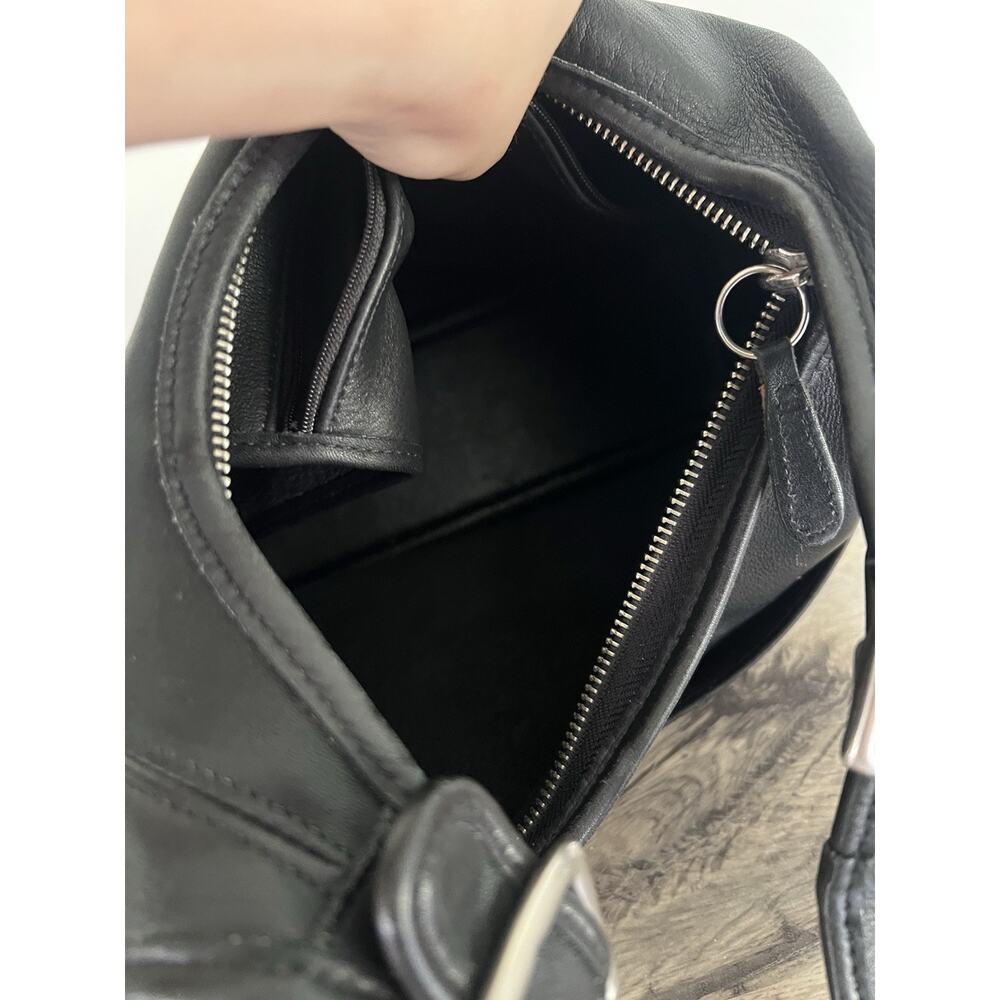 COACH Vintage Legacy Hobo 9058 Black Leather Shoulder Bag Silver Nickel USA Y2K - Picture 2 of 15